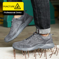 Unisex Grey Anti Vibration Non Slip Steel Toe Safety Shoes